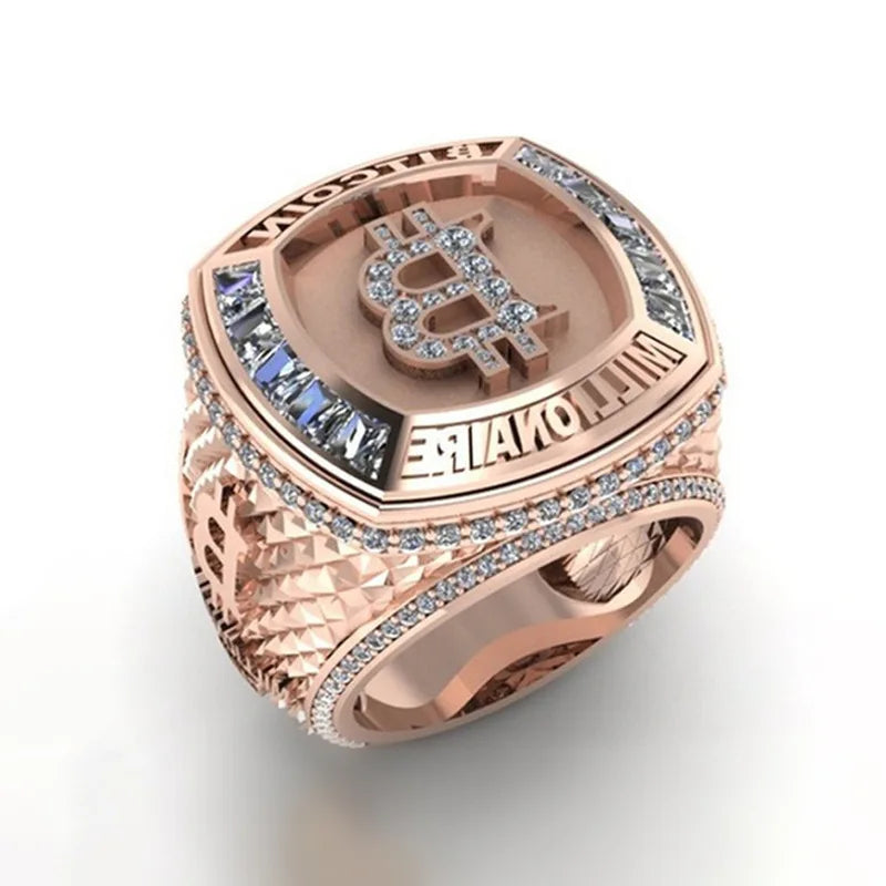 BITCOIN Commemorative rose gold color Ring