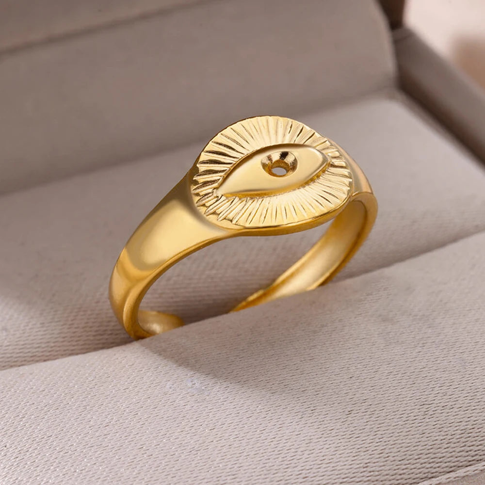 Vintage Ancient Greek Arethusa Goddess Coin Ring - gold plated