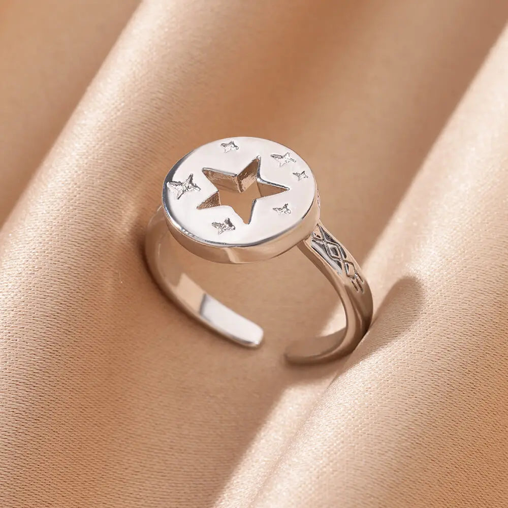 Shell Rings for Women Adjustable Gold Color