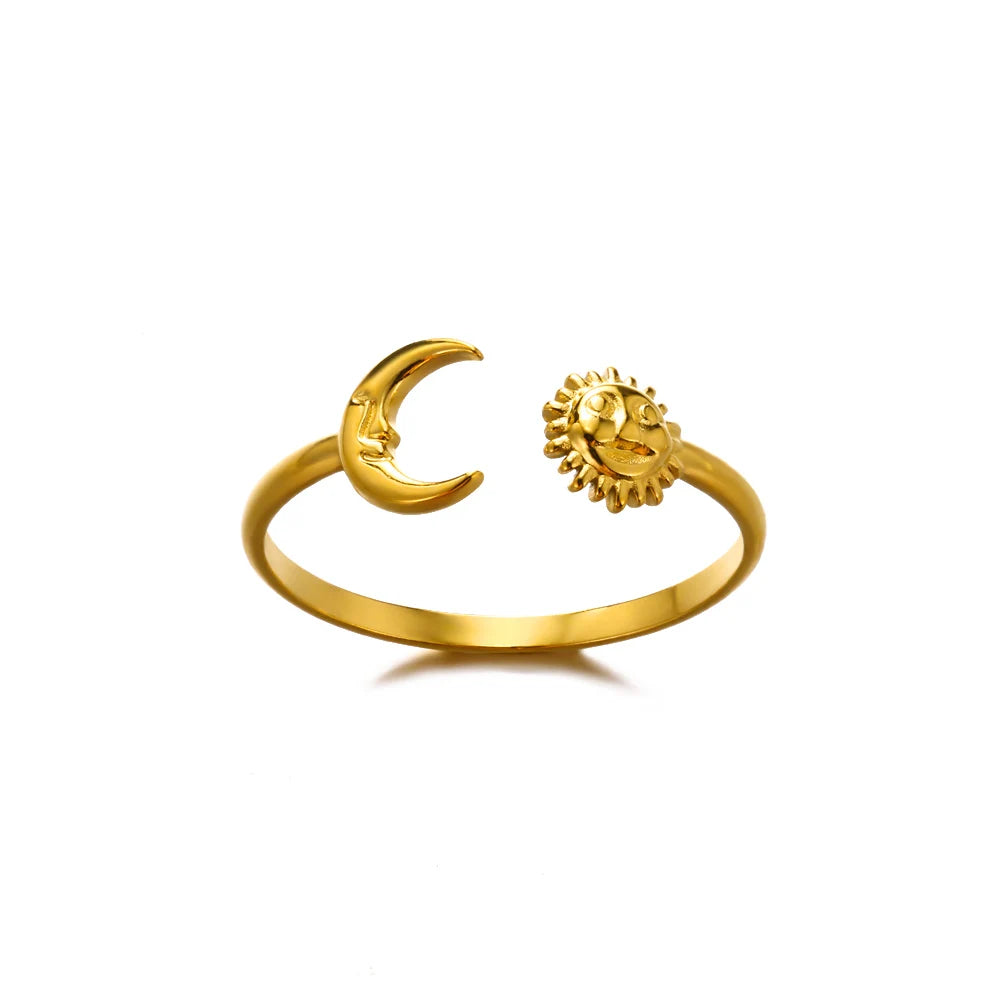 Shell Rings for Women Adjustable Gold Color