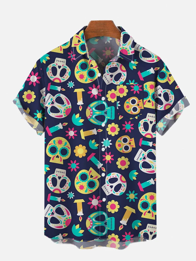 Mexican style skull pattern 3D Shirt