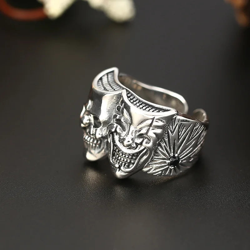 Retro Two Face Joker Ring