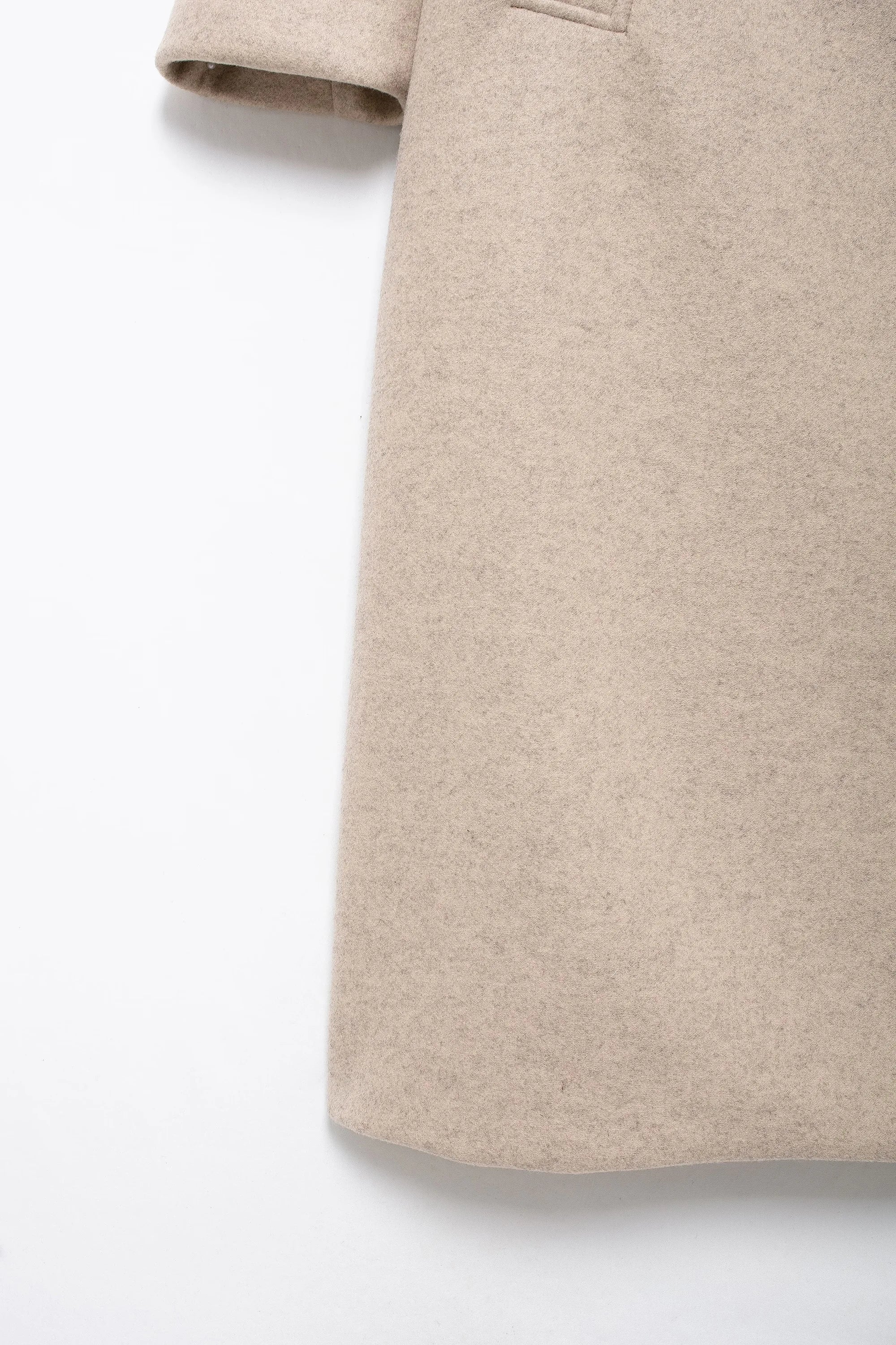TRAFZA Solid Lapel Double Breasted Coat