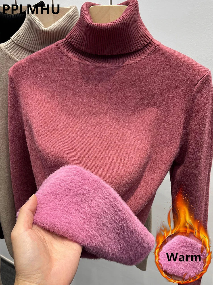 Thicken Velvet Turtleneck Sweater
