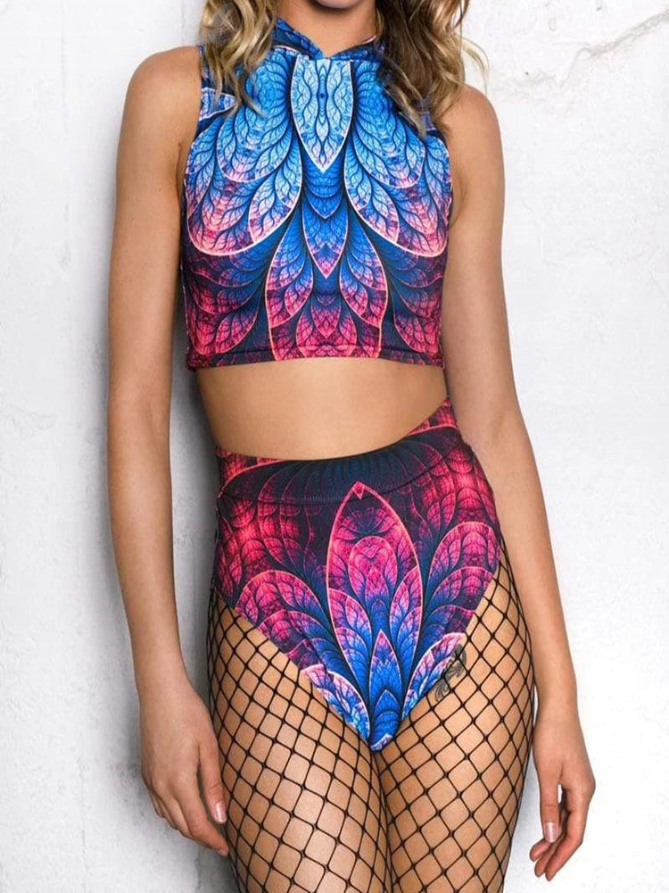 Psychedelic Hoodie & Shorts Set