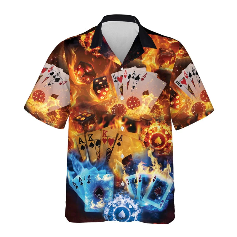Gambling Las Vegas 3d Print Beach Shirts For Men