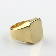 Men's Gold Color Signet  Stainless Steel Band Ring
