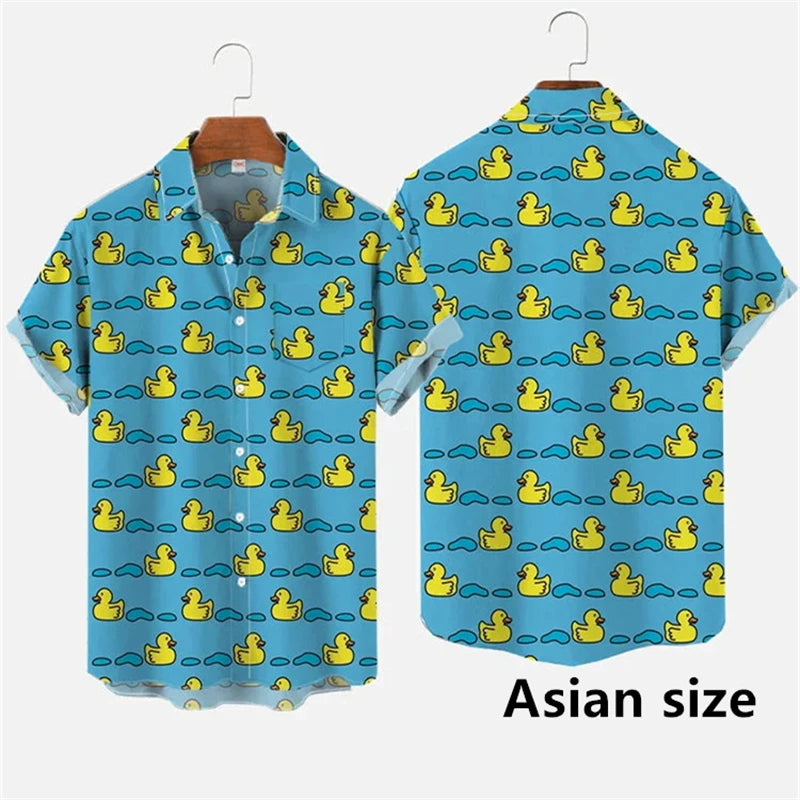 Hawaiian 3D Print Cartoon Cute Duck Shirt