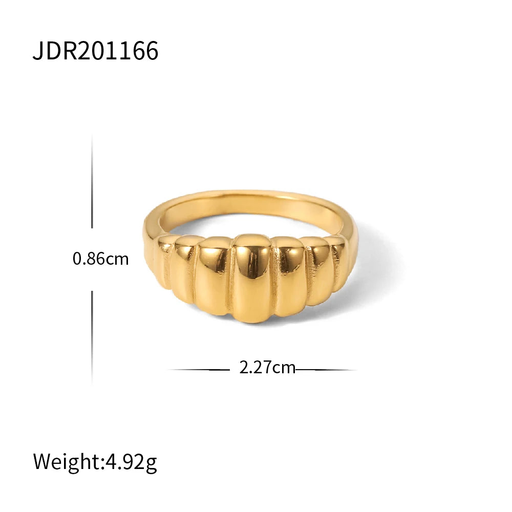 18K Gold Plated Stainless Steel Geometric Ring