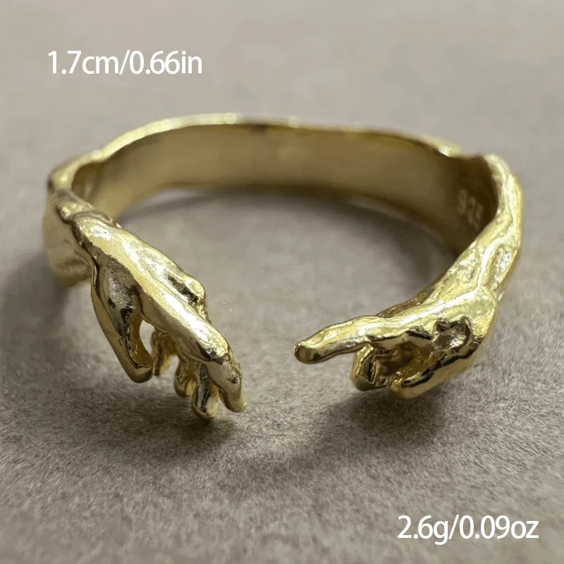 Creative Hands Touch Gold Color Ring