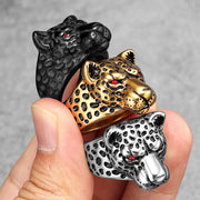 Stainless Steel Jaguar Leopard Animal ring