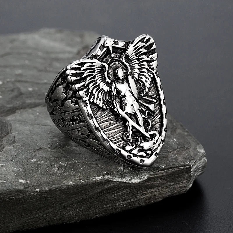 18K Gold Plated / Stainless Steel Archangel Michael Rings