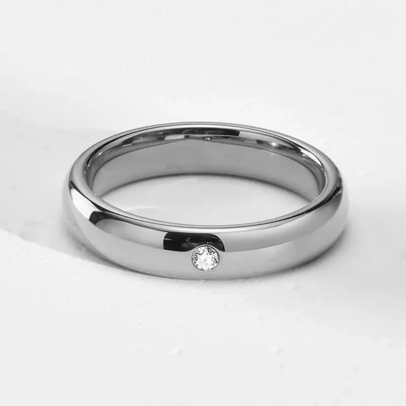Cubic Zirconia Stainless Steel Wedding Ring