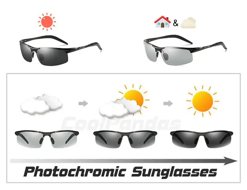 COOLPANDAS Aluminum Photochromic Sunglasses