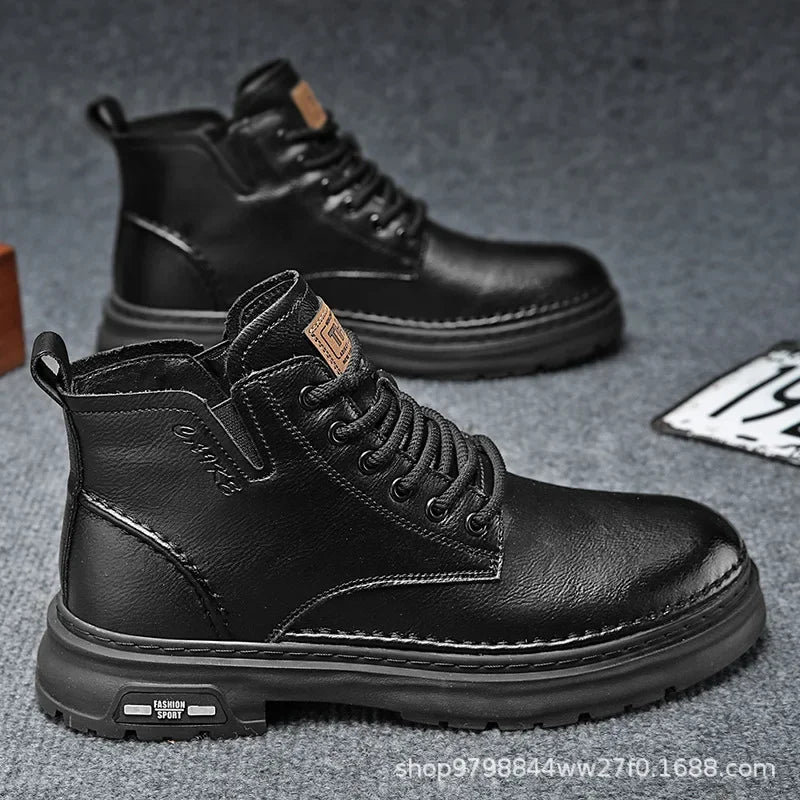 Ankle Boots Retro British High-top Boots