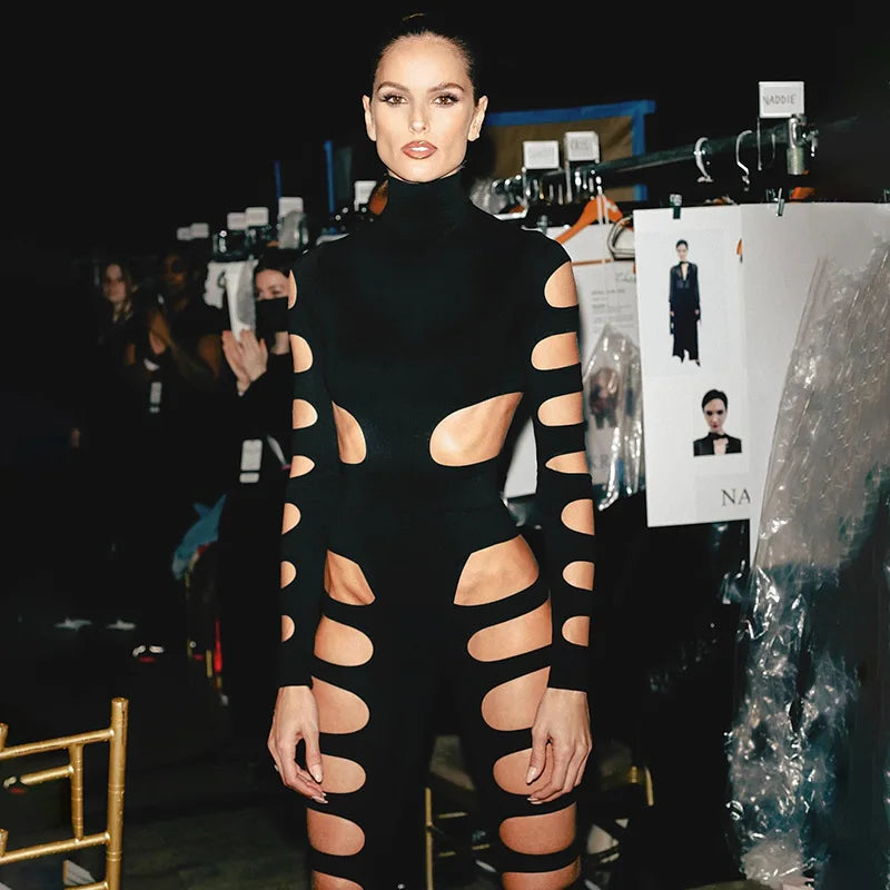 Shestyle Hollow Out Black  2 Pieces Sets