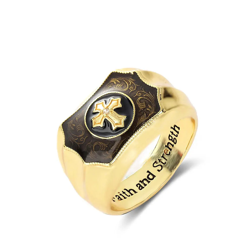 Faith and Strength Gold Color Ring