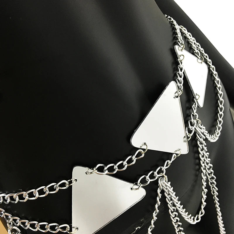 Specular PU Leather 2 Piece Rave Festival Outfit