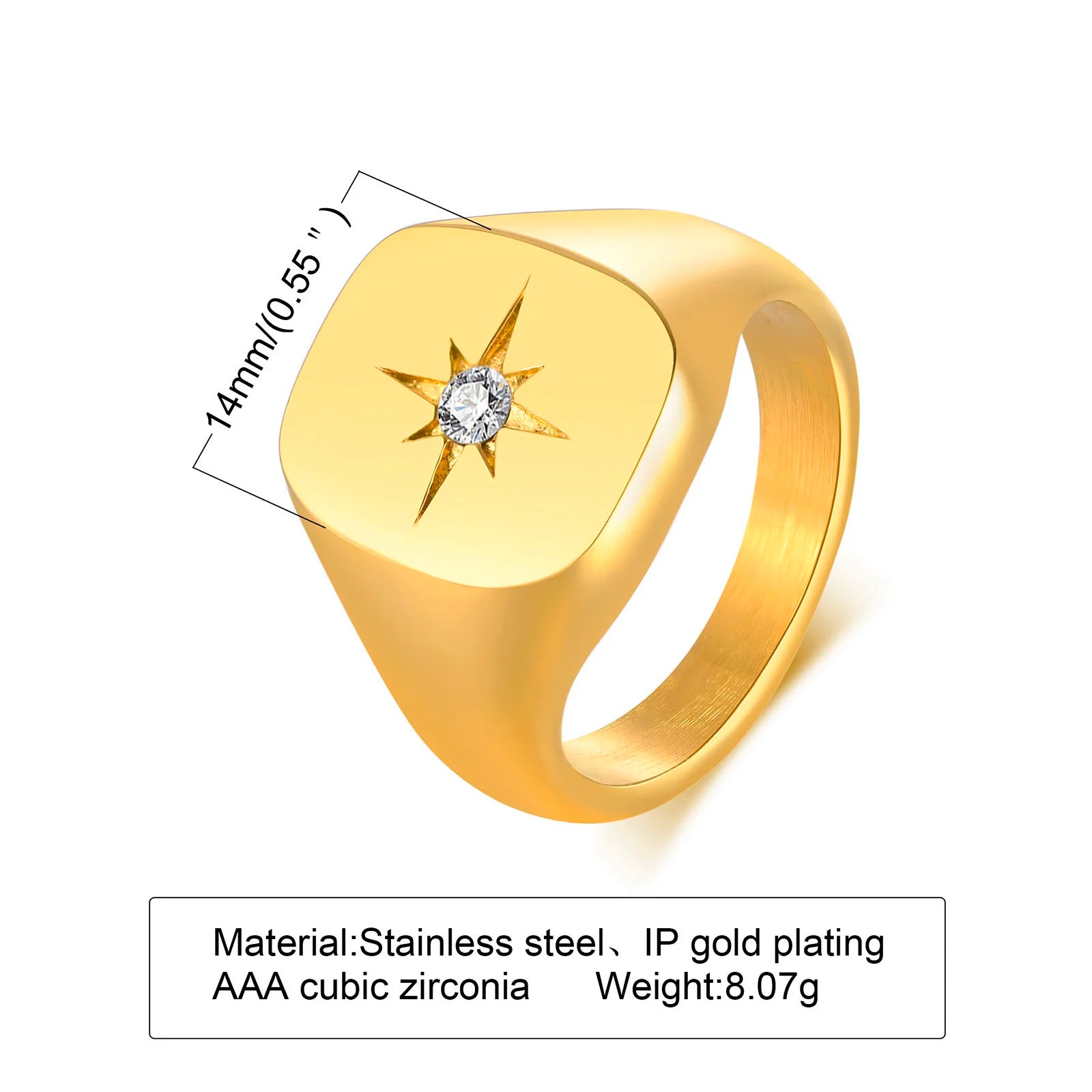 Sunshine Signet Ring - Gold Plated