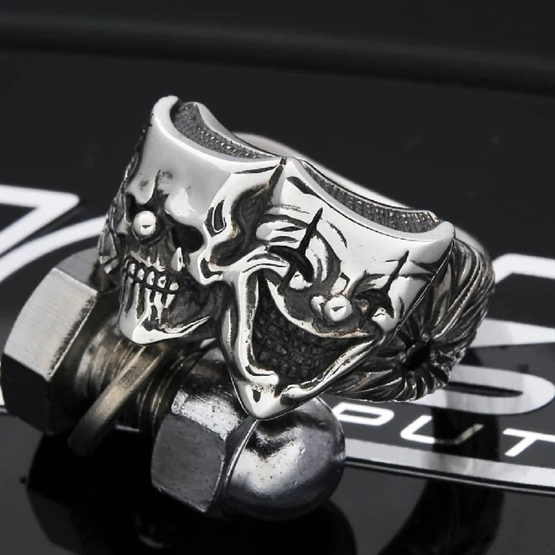 Retro Two Face Joker Ring