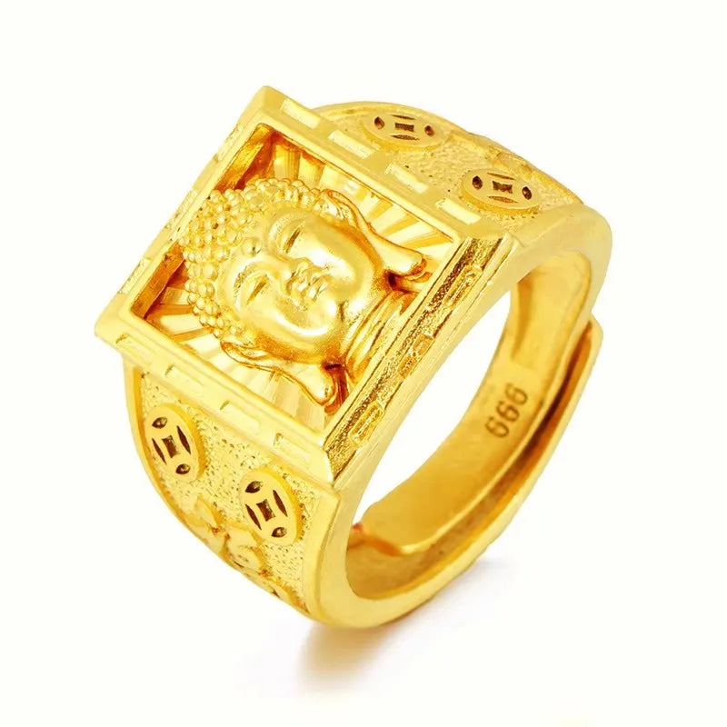 18CT Gold Plated Engraving Dragon Rings