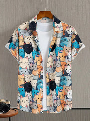 Cute Cat 3D Printing Hawaiian Shirts