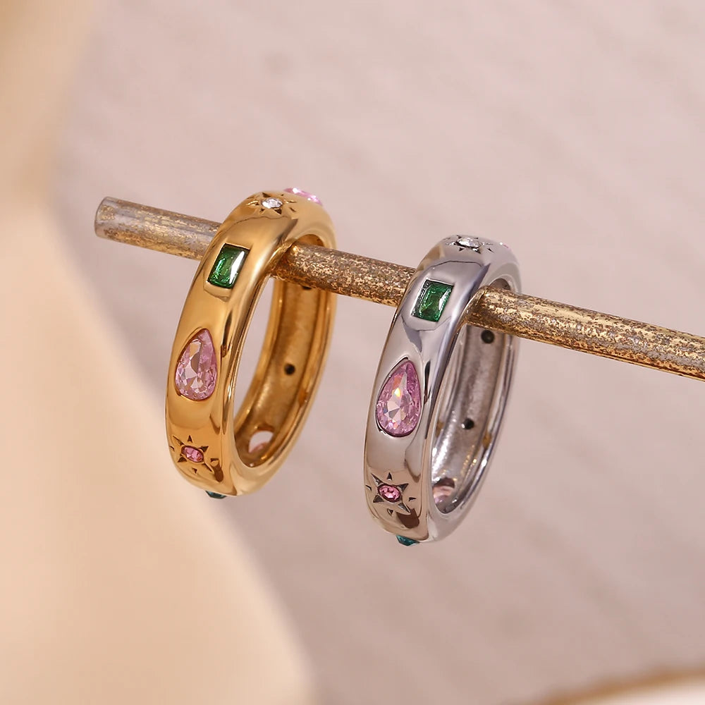 Water Droplet 18K Gold Plated / Stainless Steel ring