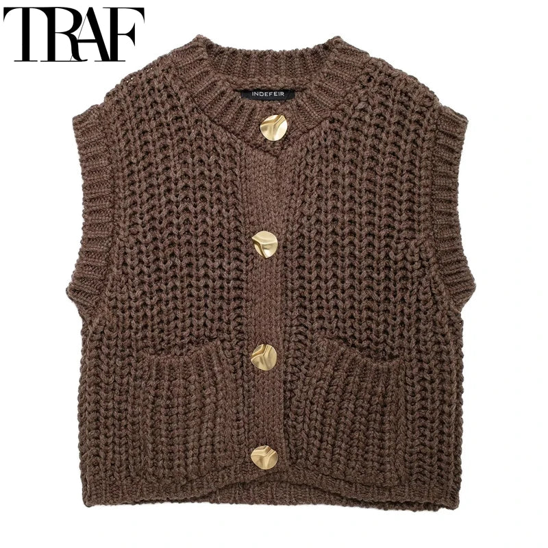 TRAF Brown Sweater