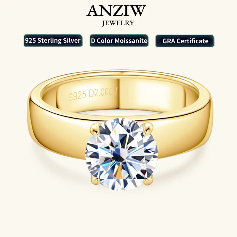 Anziw 18k Gold Plated Engagement Ring