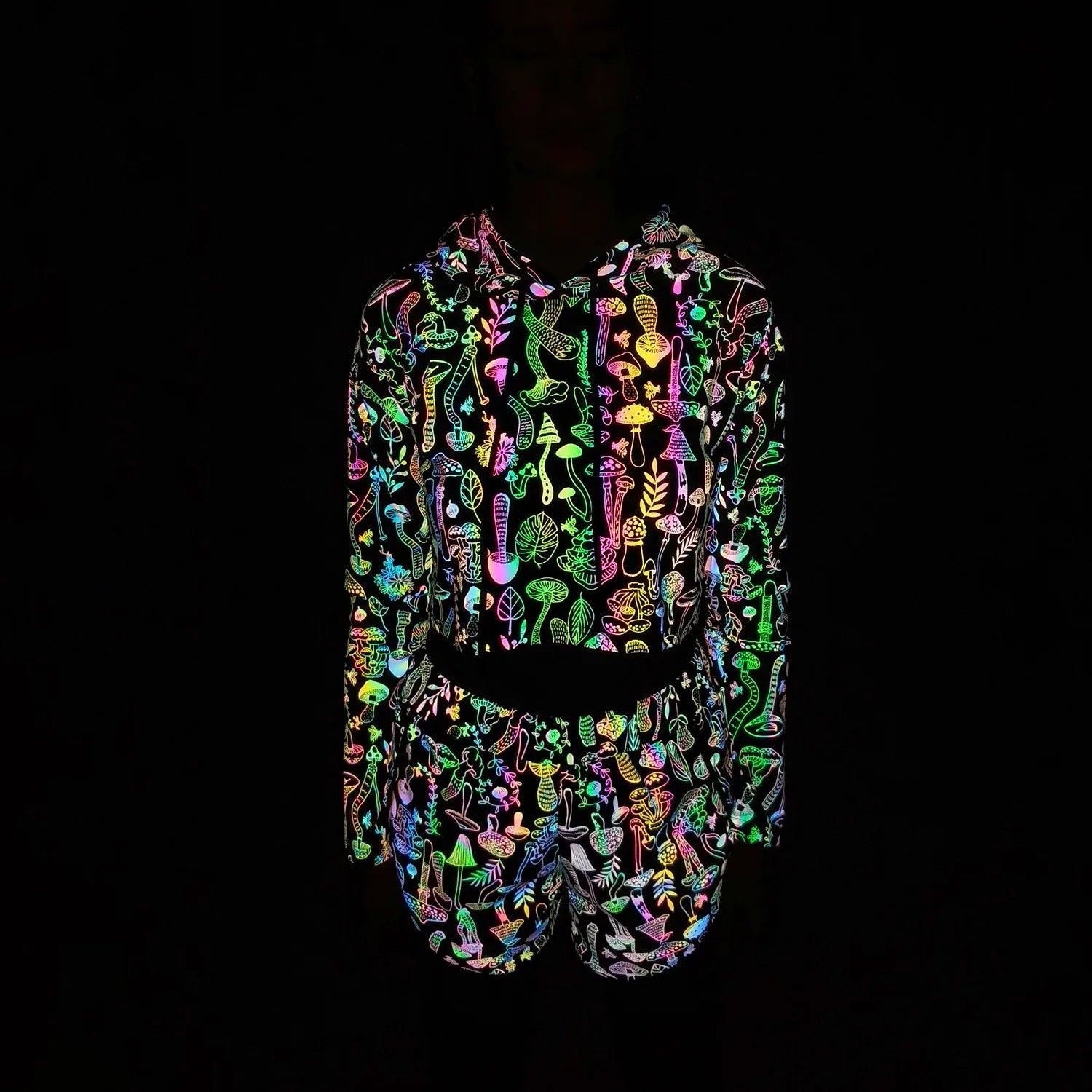 Colorful Reflective Mushroom Printed