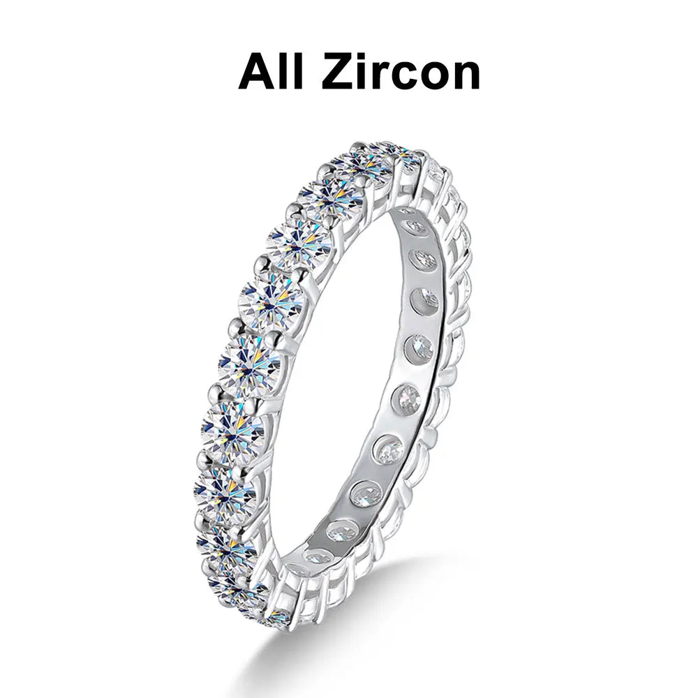 Moissanite Ring 18K White Gold Plated Ring