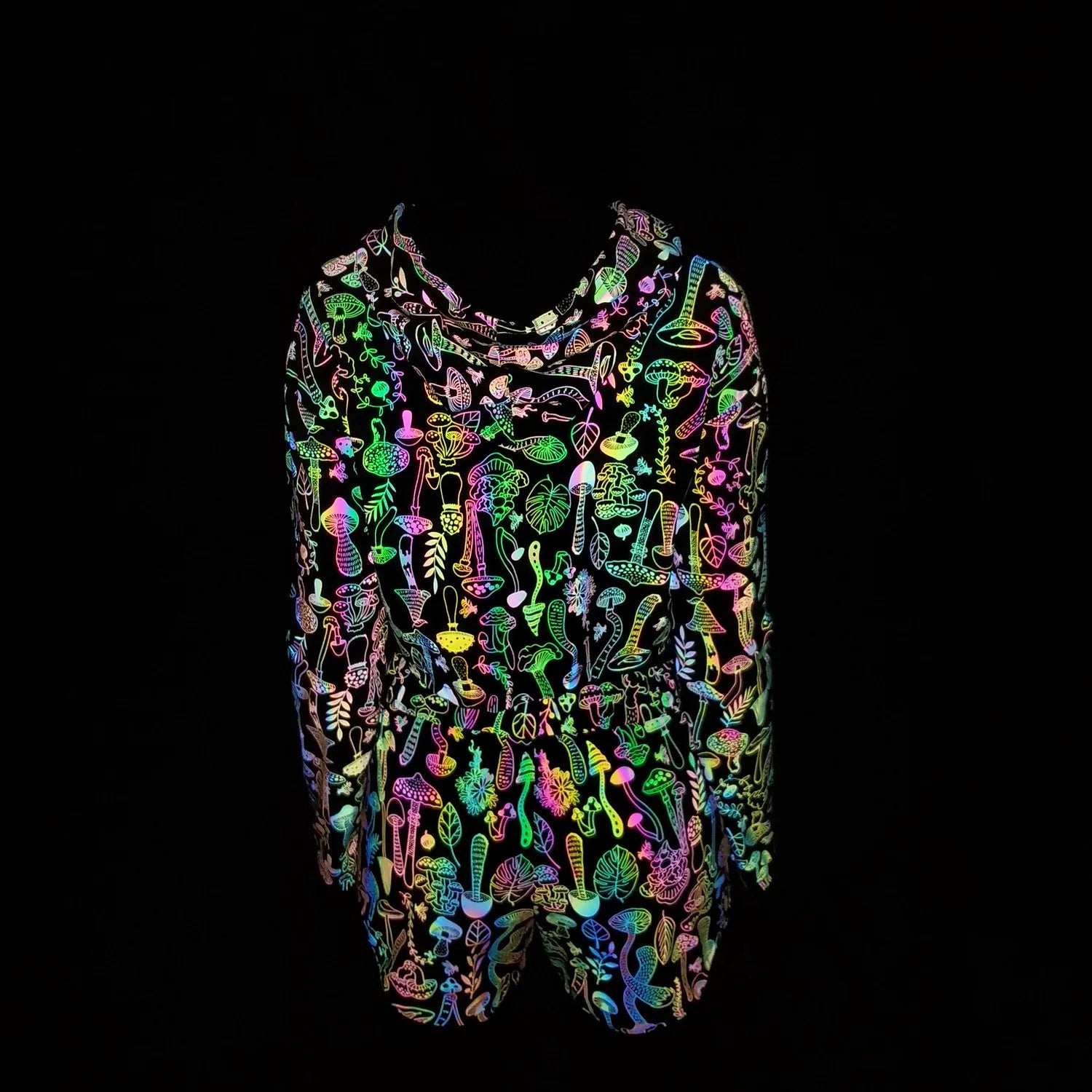 Colorful Reflective Mushroom Printed
