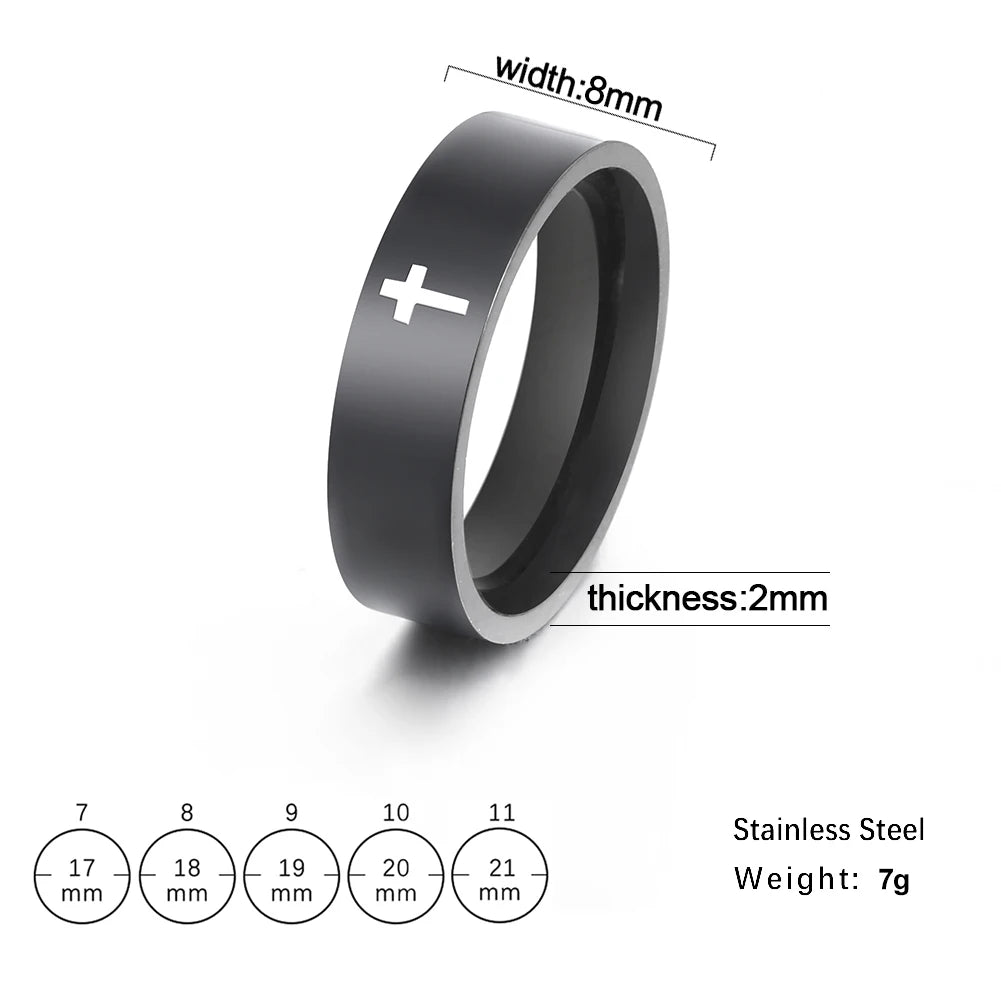 18k gold plating COOLTIME Gothic Cross Rings /  Stainless Steel Silver Color