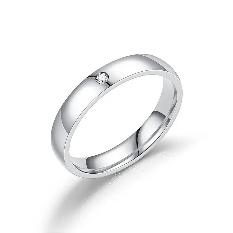 Cubic Zirconia Stainless Steel Wedding Ring