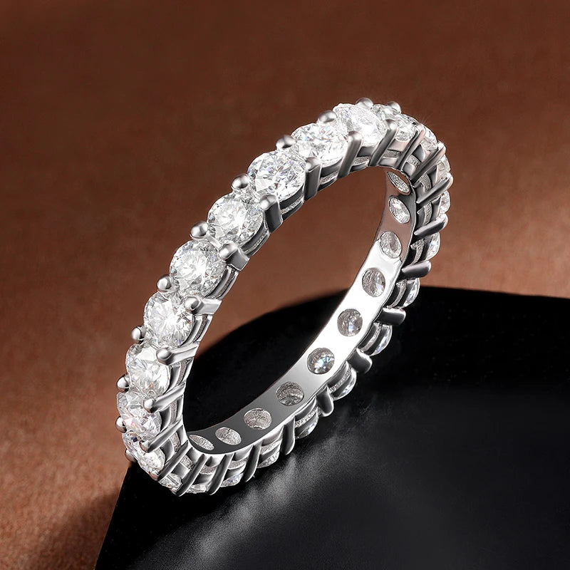 Moissanite Ring 18K White Gold Plated Ring
