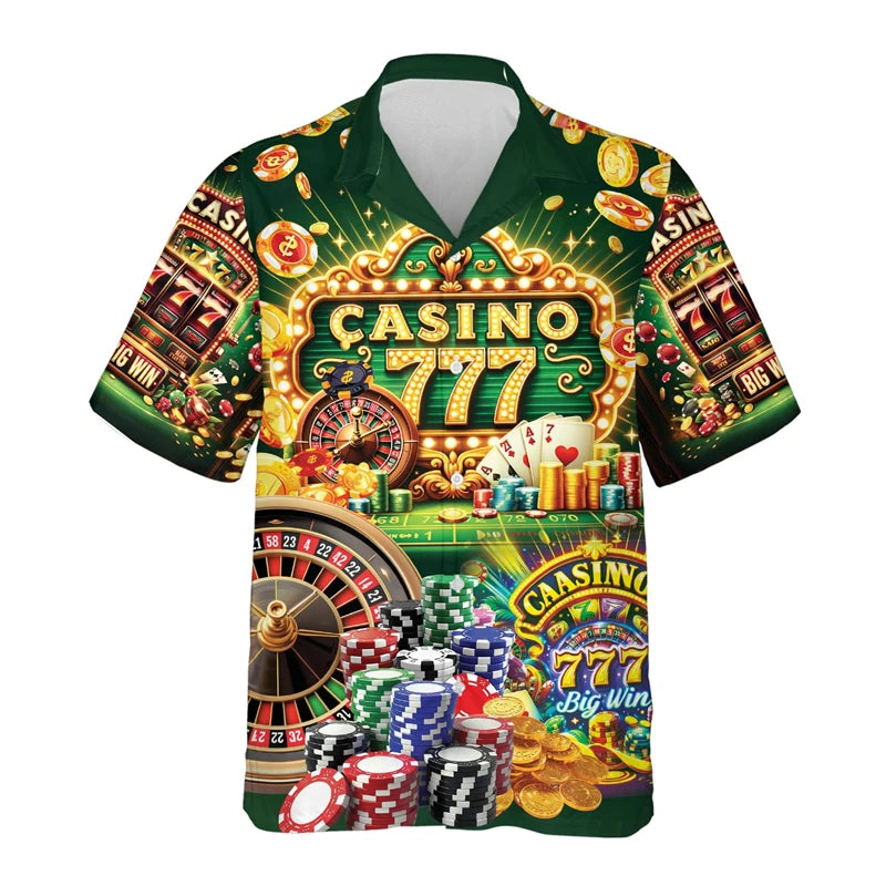 Gambling Las Vegas 3d Print Beach Shirts For Men