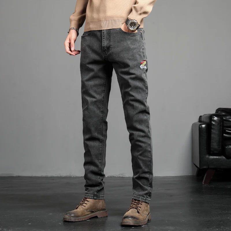 Embroidered  Stretch Vintage Street Denim jeans