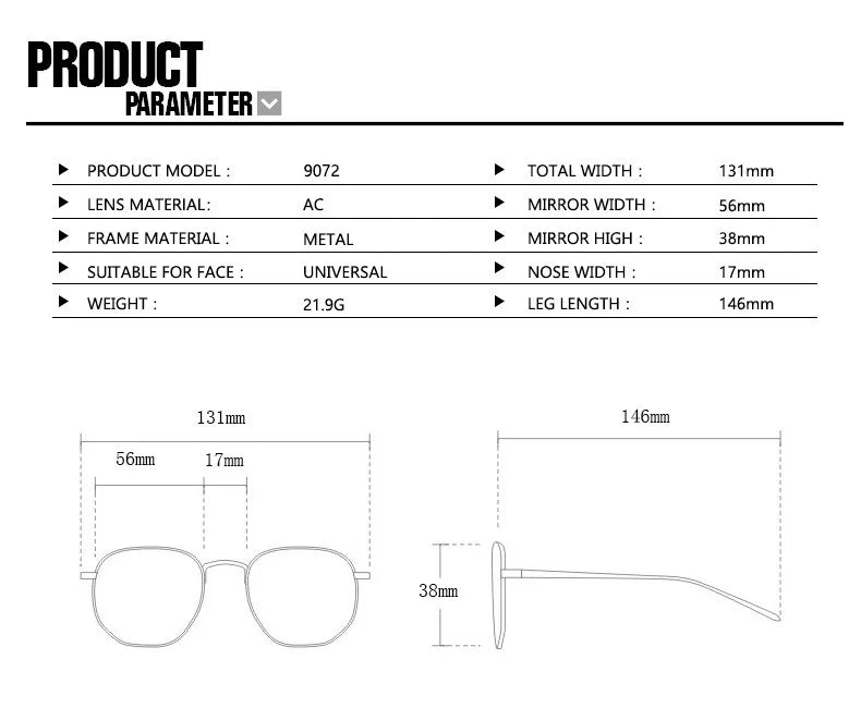 Rimless Retro Oval Sunglasses