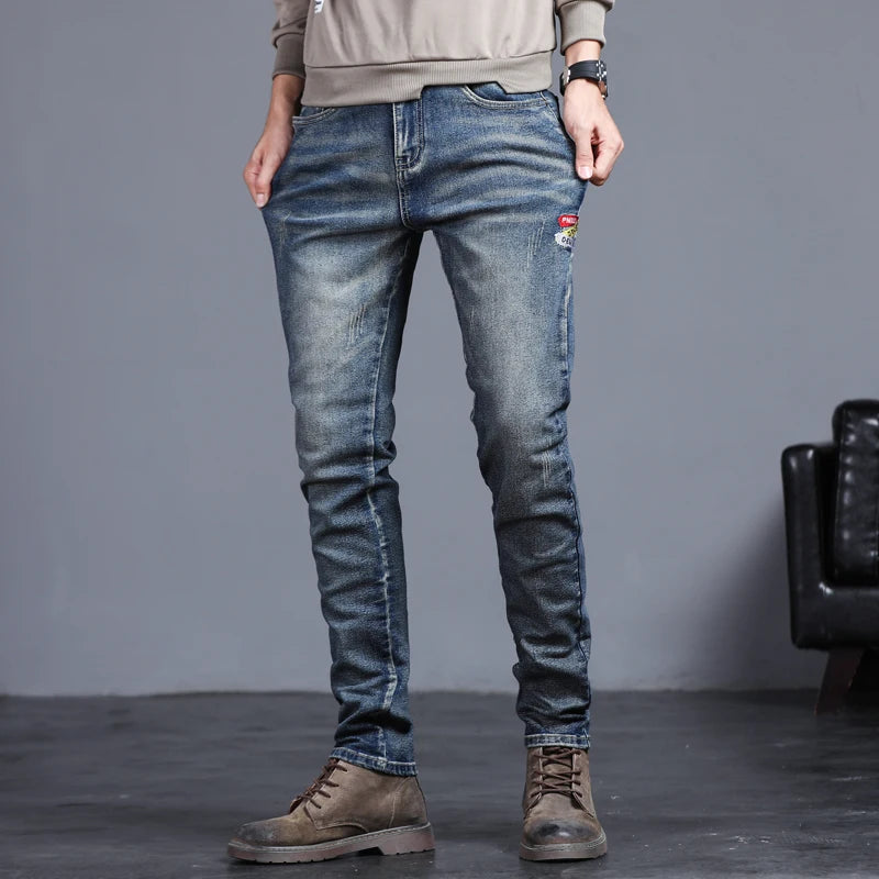 Embroidered  Stretch Vintage Street Denim jeans