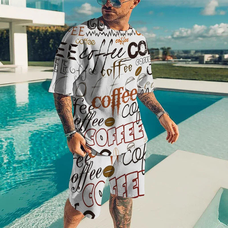 Graffiti Suit  3d Print T-Shirt And Shorts