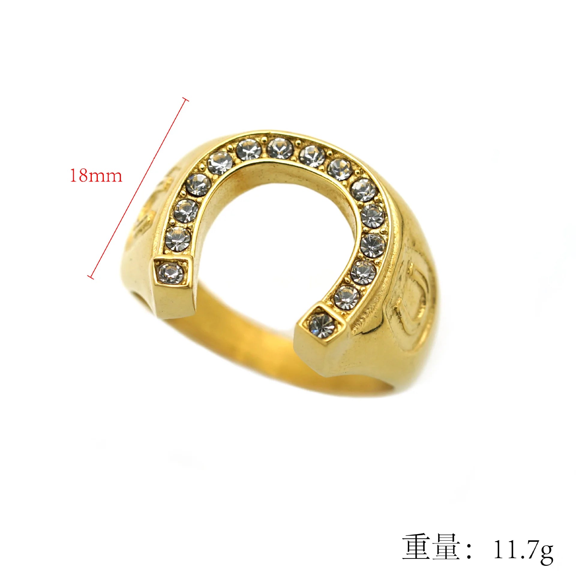 316L Stainless Steel Chunky Horseshoe Ring