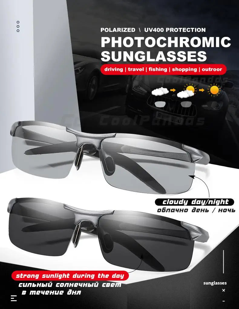 COOLPANDAS Aluminum Photochromic Sunglasses