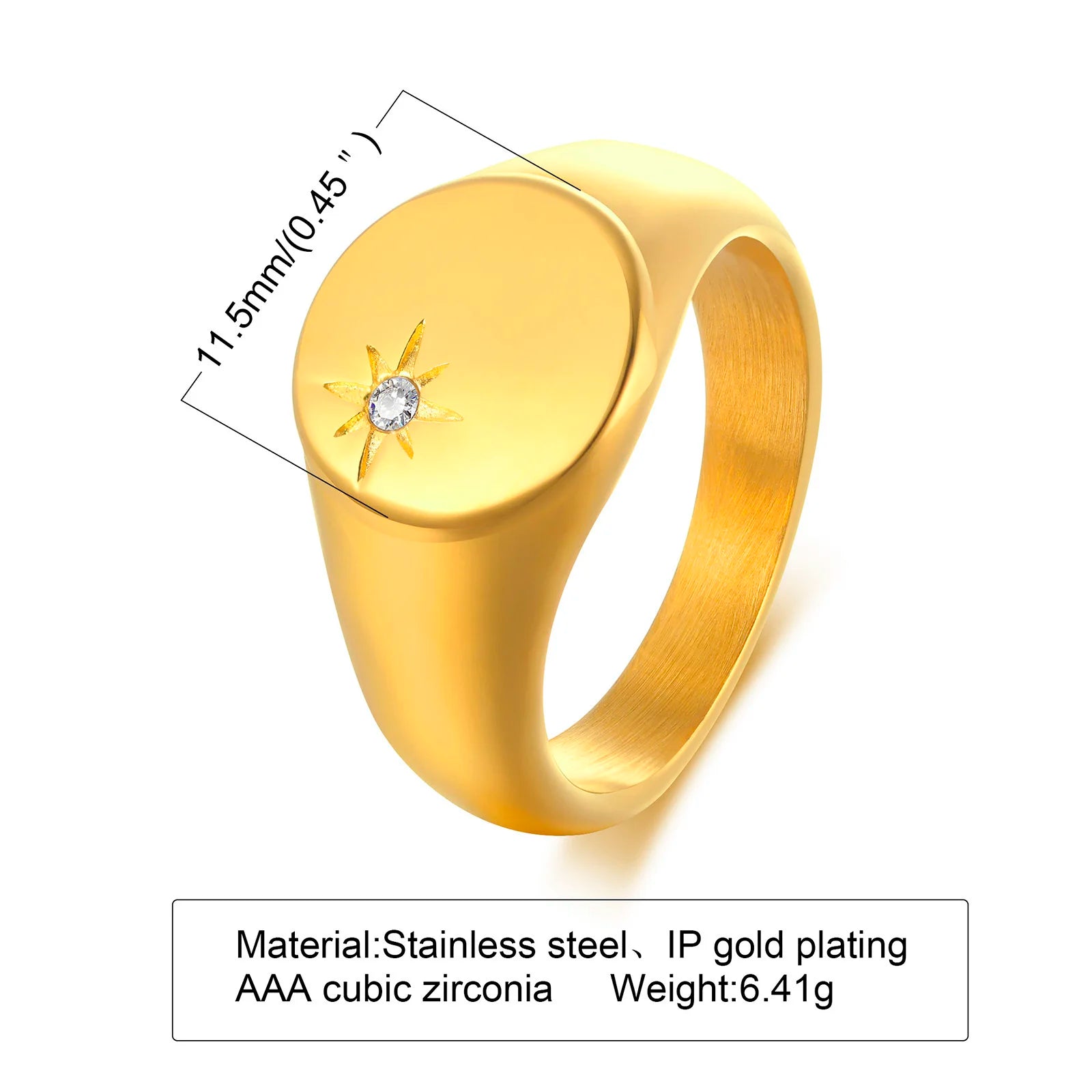 Sunshine Signet Ring - Gold Plated
