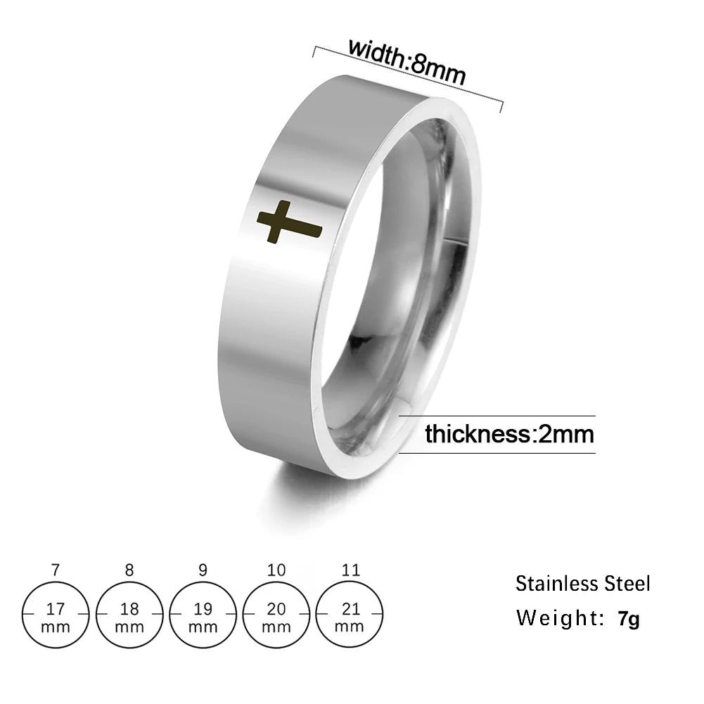18k gold plating COOLTIME Gothic Cross Rings /  Stainless Steel Silver Color