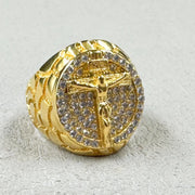 gold color 316L Stainless Steel JESUS Cross Ring