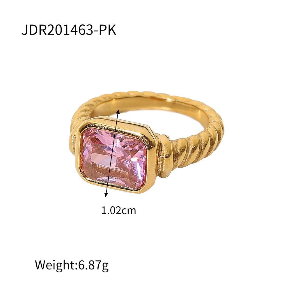 18K Gold Plated Stainless Steel Geometric Ring