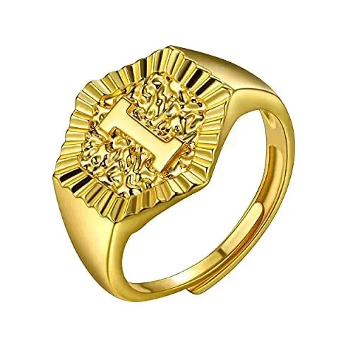 18k gold plated U7 Hexagon Surface Rings