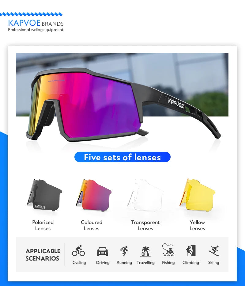Kapvoe Cycling Glasses Bike Cycling Goggles