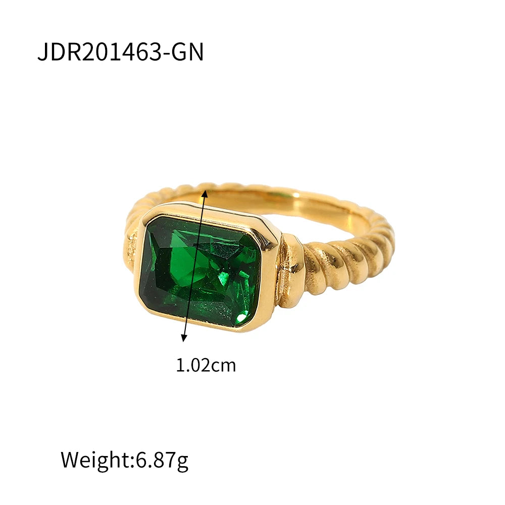 18K Gold Plated Stainless Steel Geometric Ring