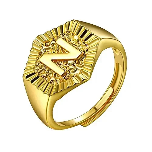 18k gold plated U7 Hexagon Surface Rings